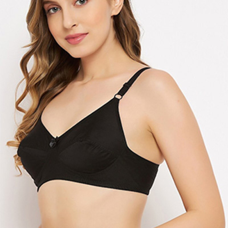 Black Non Wired Non Padded Full Coverage Bra