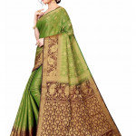 Olive Green & Brown Woven Design Zari Pure Silk Kanjeevaram Saree